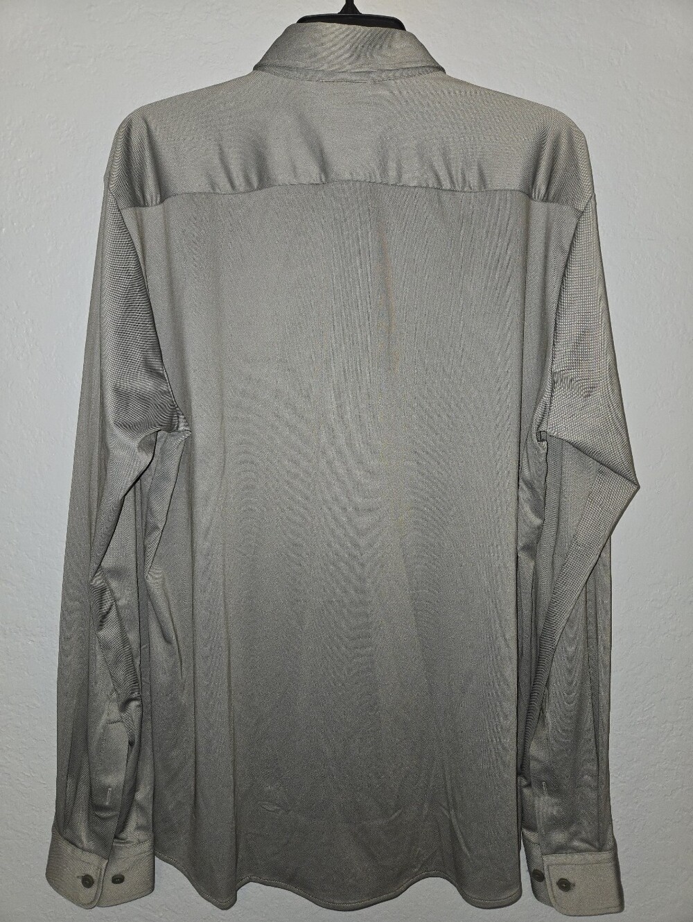 BOSS Men's Button-Front Shirt in Light Gray-Taupe, Performance Slimt Fit Large - Picture 3 of 8